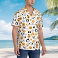 thumbnail image 6 of Uemuo Dog Faces Printed Regular Fit Short Sleeve Casual Hawaiian Shirt for Men,Aloha shirt,Tropical shirt,Floral print shirt,Vacation Beach shirt-3X-Large, 6 of 9