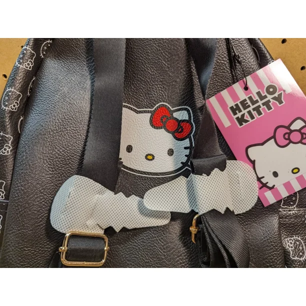 Sanrio Hello Kitty Black Leather Mini Backpack White Pattern Red Bow Women  Girls - Walmart Business Supplies