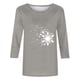 thumbnail image 3 of Camisetas de Manga Larga de las Mujeres Imprimir Navidad Cuello Redondo 3/4 Manga Suéter, Top Casual para las Vacaciones, 3 of 3
