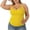 Yellow, variant on Women's Plus Size Spaghetti Strap Tank Top Fitting Square Neck Ribbed Knit Basic Cross Backless Cami for Going Out