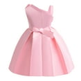 thumbnail image 4 of 3T Toddler Baby Girls Clothes Baby Girls Princess Dress Solid Color Dress 3-4T Girls Party Dress Pink, 4 of 7