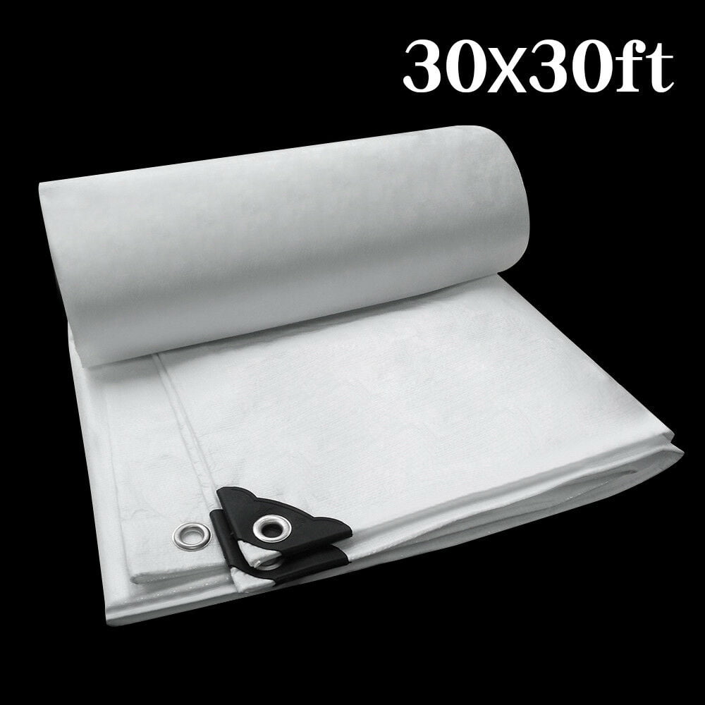 30x30 12mil Heavy Duty Canopy Tarp Reinforced Tent Boat Cover Tarpaulin