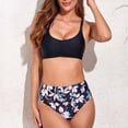 thumbnail image 5 of Womens Girls Cute Floral Bikini Set Strappy Two Piece Swimsuit Racerback Bathing Suits Double Straps Swimwear, 5 of 5