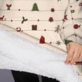 thumbnail image 3 of Oversized Wearable Blanket Hoodie,Beige Christmas Decoration Pattern Sherpa Blanket Hoodie with Super Pockets,Super Warm Fuzzy Pullover for Women & Men, 3 of 6
