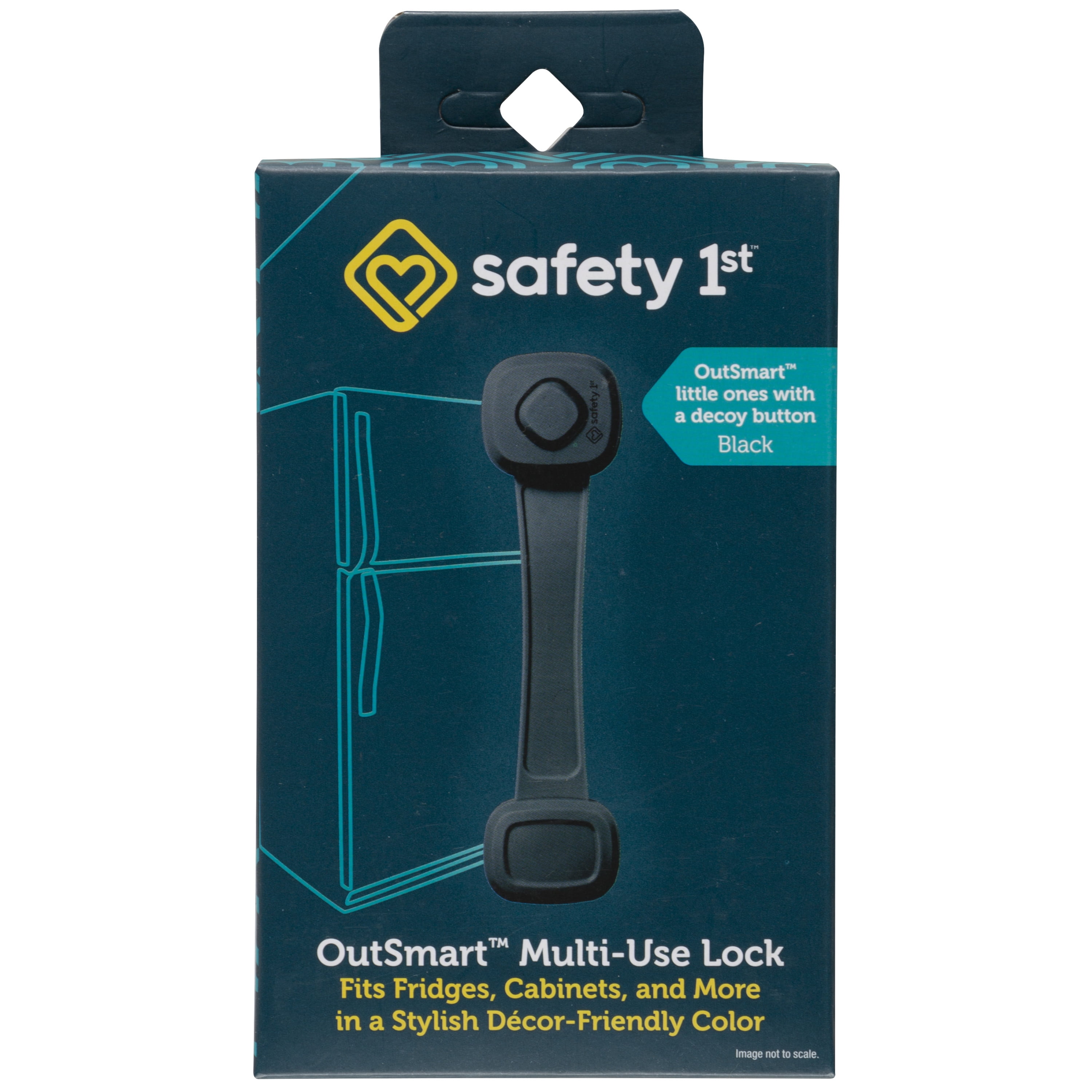 (3 pack) Safety 1st OutSmart Multi-Use Lock, Black, Toddler