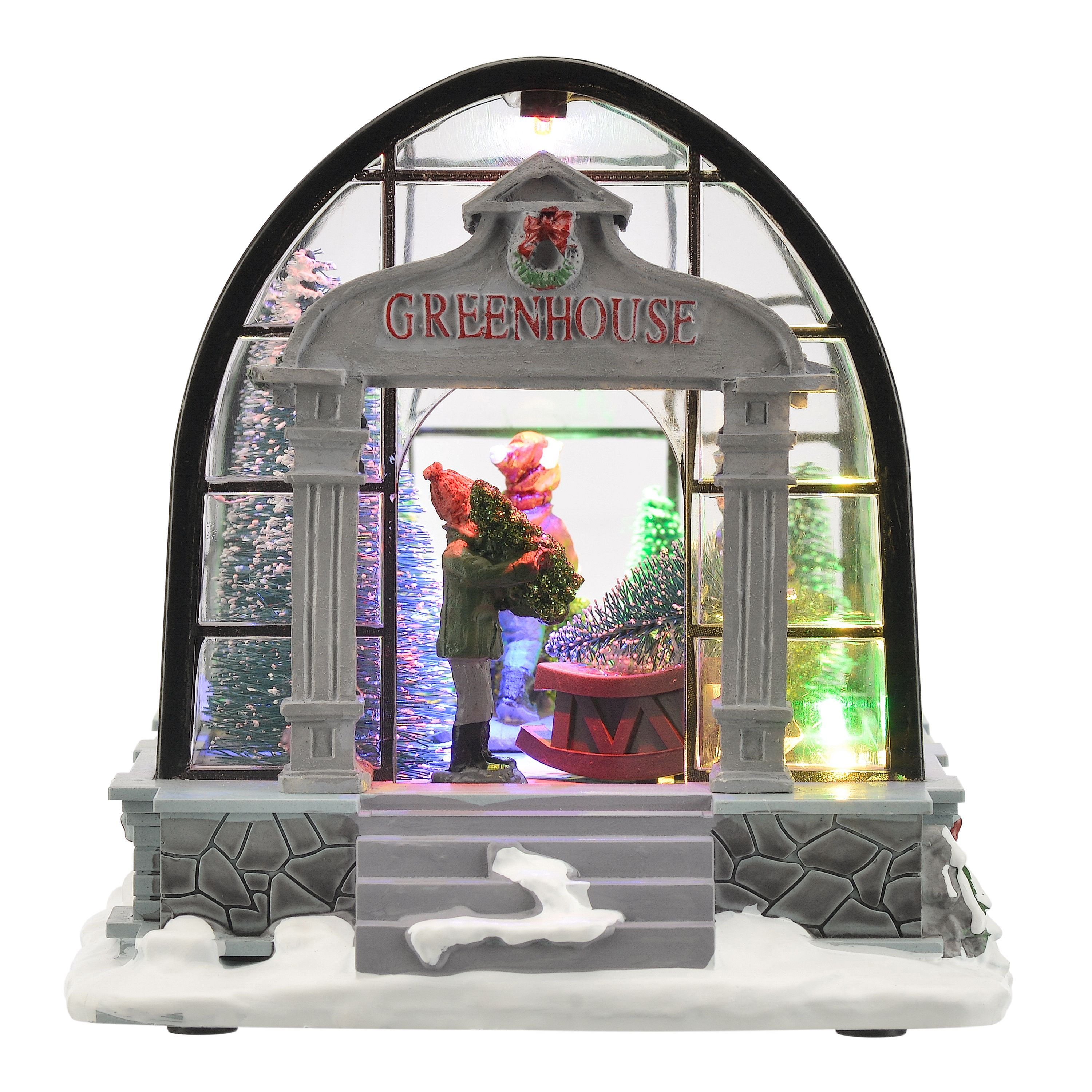 Holiday Time Village Greenhouse Collectible Display, 8.875