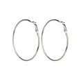 thumbnail image 4 of Time and Tru Adult Female 3 Pair Silver Tone Metal Hoop Earring Set- No Stones, 4 of 5