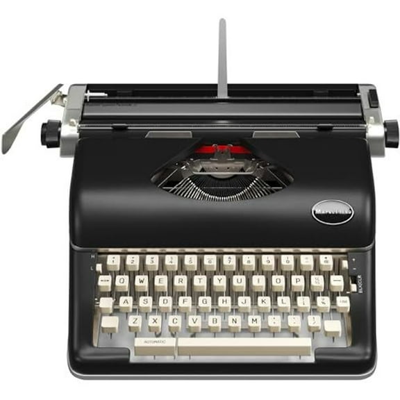 Maplefield Vintage Manual Typewriter - Quiet Mechanical Typing & Office Supplies - Decorative Desk Accessories & Vintage Decor - Author Gift & Writing Inspiration - Black