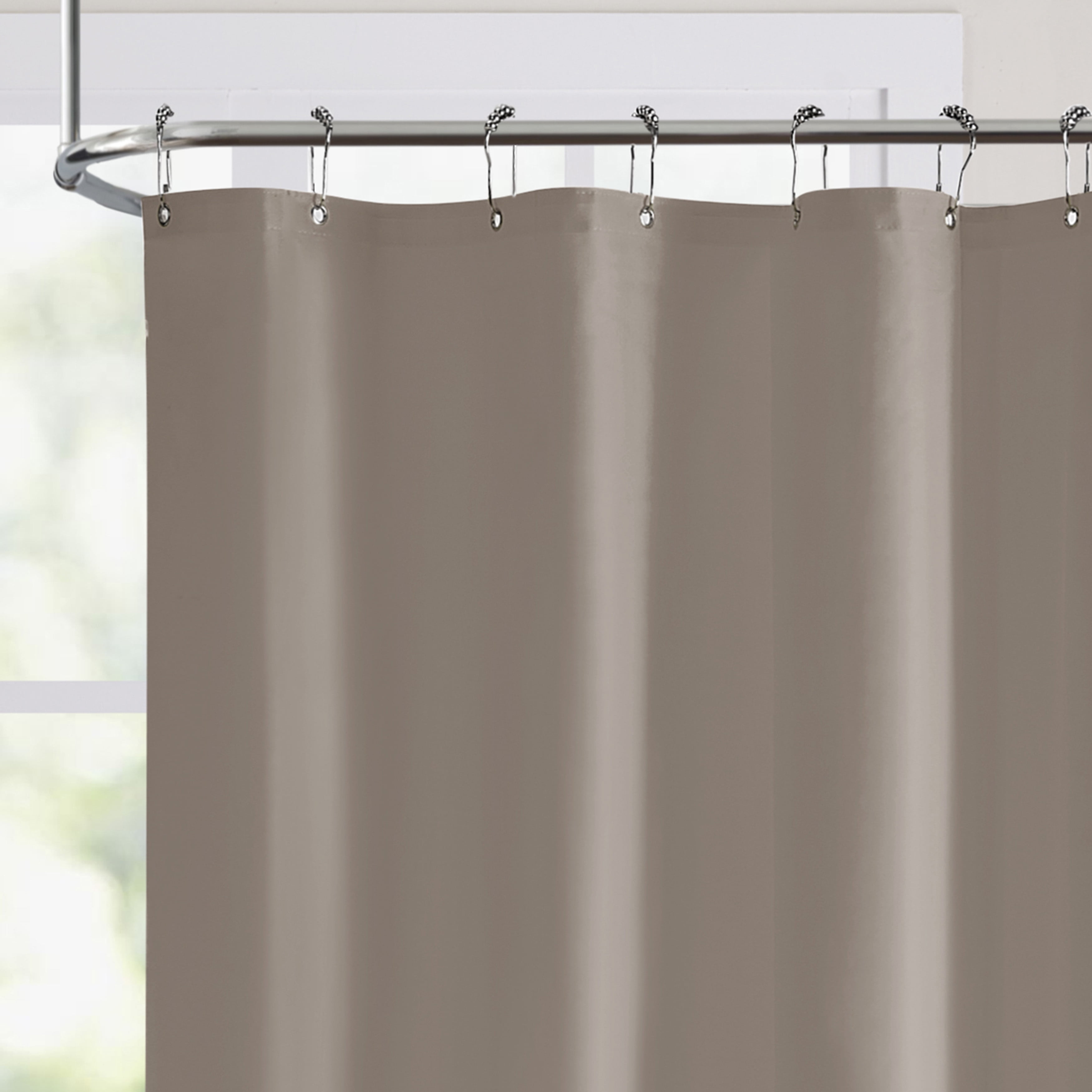VCNY Home Hotel Style Taupe Heavy Duty PEVA Shower Liner, 72" x 72"