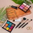 thumbnail image 4 of Profusion Cosmetics Artistry On The Go Makeup Kit, 9 Shade Eyeshadow & 6 Shade Face Palettes with Brushes and Primers, Travel-Friendly & Vegan Beauty Set, In The Tropics, 4 of 9