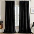 thumbnail image 1 of Cortinas Joydeco de terciopelo negro, 229 x 229 cm, 2 paneles, opacas, 1 of 8