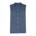 thumbnail image 3 of Summer Cotton Linen Vest for Women UK, Ladies Sleeveless Tank Tops V-Neck Blouse Button-Down T Shirts Loose Casual Vests Basic Lightweight Tee Plus Size Cheesecloth Clothing, 3 of 7