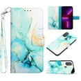 thumbnail image 1 of SaniMore Case for Motorola Moto G Power 6.5" 2022 Release, PU Leather Case Luxury Marble Wireless Charigng Hand Rope Fashion Folding Case for Girls Wome  for Motorola Moto G Power 2022, Green, 1 of 6