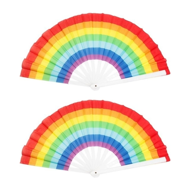 Pack 2 Abanico Grande Pericón Truena Al Abrir Muchos Colores Arcoiris