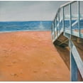 thumbnail image 2 of Atelier B Art Studio 12x12 White Modern Wood Framed Museum Art Print Titled - Seaside Landscape, 2 of 4
