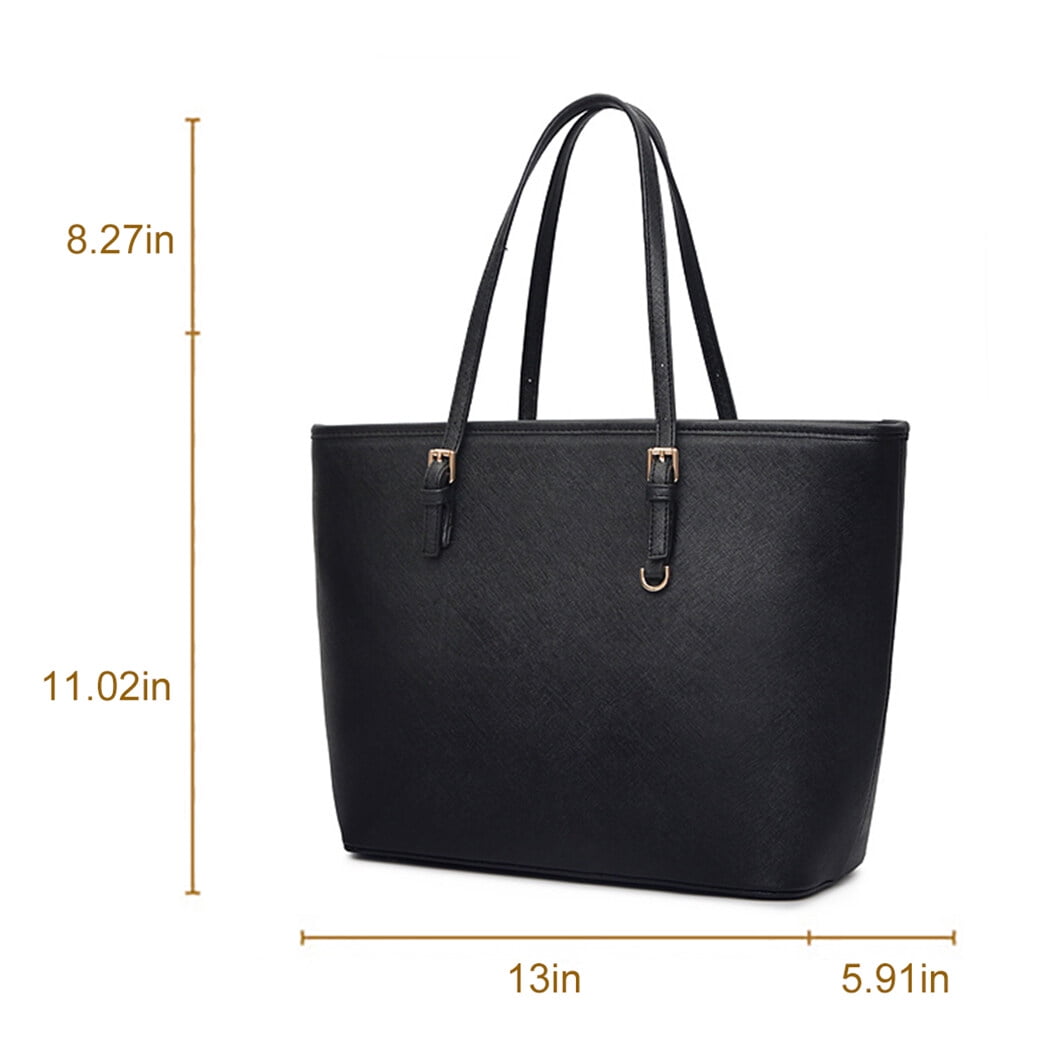 Ladies Handbag Tote Simple Casual Large Shoulder Bag Top Handle Handbag for Business for Women(Black)