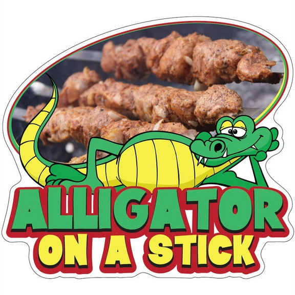 Alligator On A Stick 12" Decal Concession Stand Food Truck Sticker