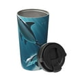 thumbnail image 2 of Lsque Ice Blue Ocean Cute Dolphin A Pattern Travel Coffee Mug 16oz: Insulated Coffee Cup with Leakproof Lid, Coffee Tumbler, Reusable Coffee Cups with Seal Lid, 2 of 8