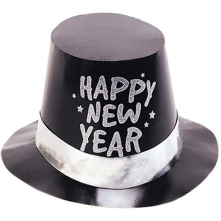 Foil Glitter Black New Year's Top Hat