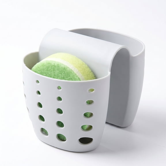 Silicone Sponge Holder for Sink โ Flexible Saddle Design with Drain Holes for Double Sinks, Non-Faucet Mount Kitchen Accessory, 4.84"ร4.13"ร3.54"