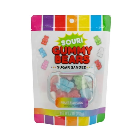 Hilco Sour Rainbow Sugar Sanded Gummy Bears, 7 oz Regular Size