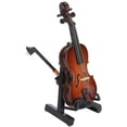 thumbnail image 4 of Beautiful Wooden Miniature Violin Set: Stand, Bow, Case, And Musical Instrument - Perfect Home Decoration!, 4 of 4