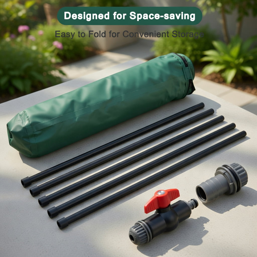 Topcobe 53 Gallon Portable Collapsible Rain Barrel Water Collector, Portable Rain Collection System
