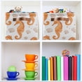thumbnail image 6 of Yayeee 2 Pack Canvas Storage Basket with Handles for Shelves Fabric Bins Closet Organizer, Orange Seahorse, 6 of 8