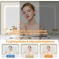 thumbnail image 4 of 2025 New Vanity Desk with Large Mirror and Lights, Makeup Vanity with Charging Station, 3 Lighting Modes Adjustable Brightness, Vanity Table Set with 7 Drawers, Makeup Table for Bedroom, 4 of 7