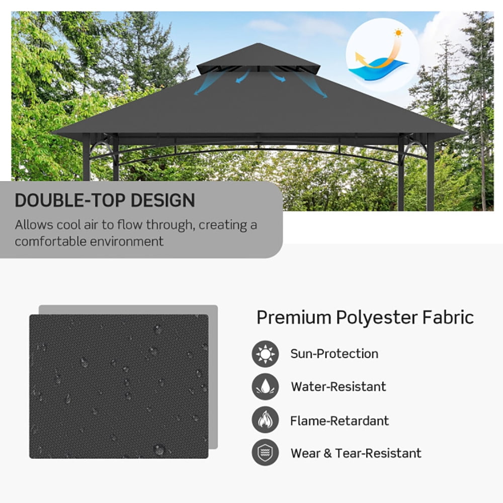 Aimee Lii 8 x 5 Feet Outdoor Barbecue Grill Gazebo Canopy Tent BBQ Shelter, Backyard Canopy Gazebo for Party Wedding, Dark Gray Aimee Lii 8 x 5 Feet Outdoor Barbecue Grill Gazebo Canopy Tent BBQ Shelter, Backyard Canopy Gazebo for Party Wedding, Dark Gray