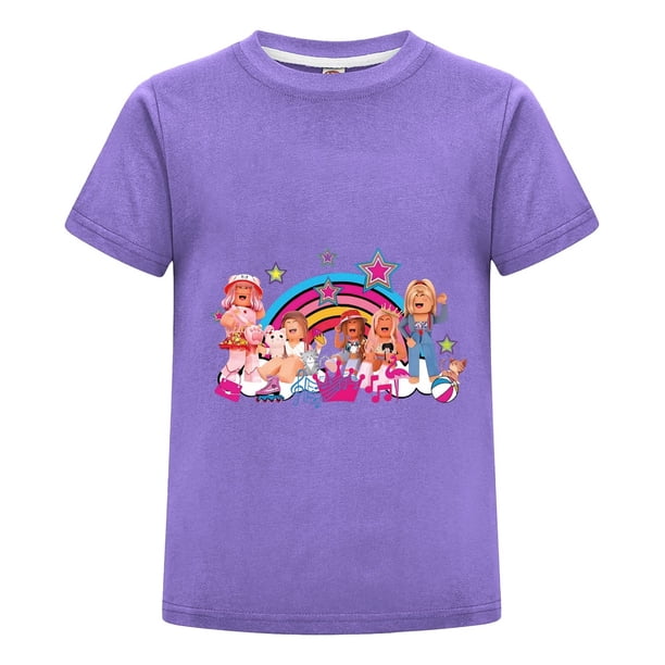 Camiseta de Niño con Estilo Roblox, Playera Gamer Infantil de Verano con Estampado de Personajes, Regalo Original