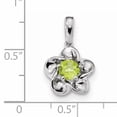 thumbnail image 2 of Sterling Silver Rhodium-Plated Floral Peridot Pendant (20 X 4.45) Made In China qbpd31aug, 2 of 2