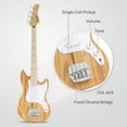 thumbnail image 3 of 4 String 30in Short Scale Thin Body GB Bass Guitar with Bag Strap Connector Wrench Tool Burlywood, 3 of 12