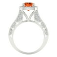 thumbnail image 4 of 2.7ct round cut red Zircon 14k white gold halo Bridal Wedding Engagement Promise Anniversary Ring for Women size 7.25, 4 of 7