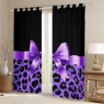 thumbnail image 2 of Homewish Cartoon Ribbon Bowknot Curtains Pack of 2 (42x84 Each) For Children Teens Girls,Abstract Cheetah Print Curtains Blackout,Dreamy Princess Bedroom Curtains,Microfiber Bedroom Decor, 2 of 6
