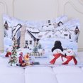 thumbnail image 5 of White Digital Printed Christmas Gifts Theme Pattern Microfiber Comforter Set of 2 Shams Breathable Durable Ultra Soft Warm Cozy Luxury Winter Bedspread Bedding Set, 5 of 5