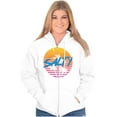 thumbnail image 4 of Salty Retro 80s 90s Sunset Beach Vibe Womens Plus Size Graphic Zipper Hoodie Brisco Brands 2X, 4 of 5