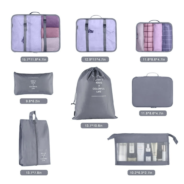 Travel Luggage Storage Bags Clothes Closet Space Organizer Water-Resistant  9Pcs Blouse Hosiery Stocking Underwear 