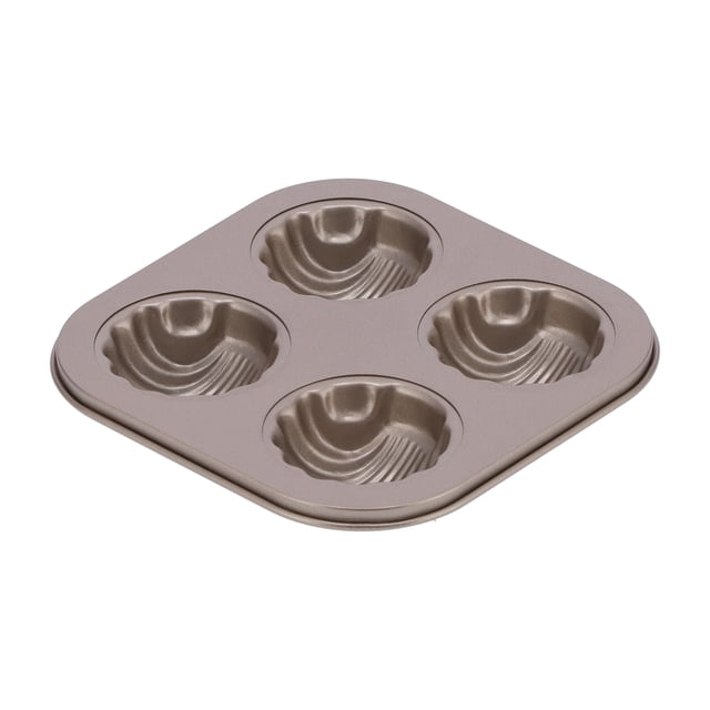 Cake , Multipurpose Carbon Steel Baking Pan Cupcake Non-Stick Baking 4-Cavity Quadrate For Kitchen For Bakery For Home For Cake Shop Deep Shell Baking Pan