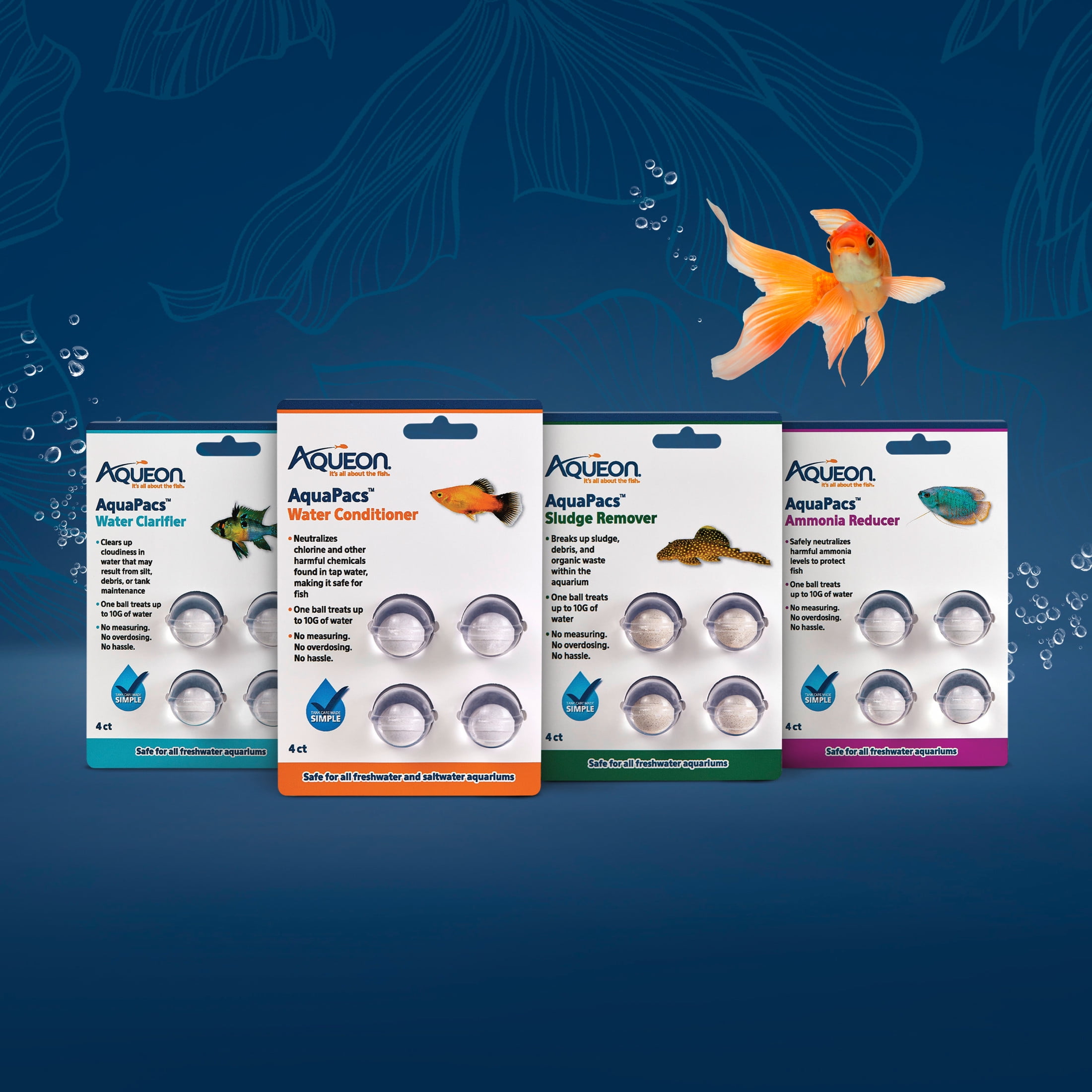 (3 pack) Aqueon AquaPacs Water Conditioner 4-Pack