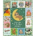 thumbnail image 3 of Sloth Blanket Animals Floral Throw Blanket Cozy Soft Flannel Blanket for Couch Sofa Bed 50"x40", 3 of 6