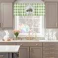 thumbnail image 5 of Valance Curtains for Kitchen Windows Easter Green Truck with Gnomes on Wood Plank Rod Pocket Valance Buffalo Plaid Short Window Curtain Topper for Bedroom Living Room Bathroom 54x18in,1&nbsp;Panel, 5 of 9