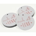thumbnail image 3 of Inkdotpot Pack Of 50 Made With Love Text Favor Paper Tags Craft Real Rose Gold Foil Hang Tags, 3 of 6