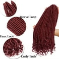 thumbnail image 4 of Benehair Goddess Locs Crochet Braids Boho Style Faux Locs Hair Extensions with Curly Ends Pre Looped Locs Synthetic for Women 16" Burgundy, 4 of 9