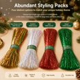 thumbnail image 5 of 9000 Strands Christmas Foil Fringe Tinsel Icicle Decorations, 19.7 Inch Metallic Tinsel Strands for Xmas Tree, Holiday Party DIY Ornaments, Red Green Gold, 5 of 6