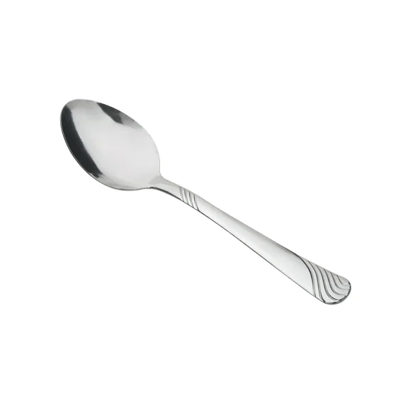 Mainstays Teaspoons Swirl Stainless Steel, Adult, 4 Piece Set, Silver