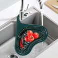 thumbnail image 1 of Escurridor para fregadero de cocina, escurridor de cisne, práctico escurridor triangular para frutas, fideos, ensaladas, verduras, colador, escurridor Verde oscuro, 1 of 10