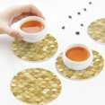 thumbnail image 3 of KLL Drink Coasters Set Round Shape of 4,PU Leather Absorbent Coasters Set Decorative Coffee Cup Coasters Housewarming Gift for Home Decor-Mermaid Fish Scale, 3 of 5