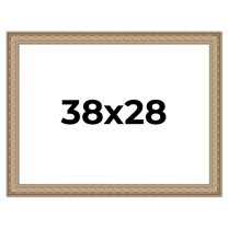 38x28 Frame Ornate Silver Beaded Solid Wood Picture Frame Width 2.5 Inches | Interior Depth 1