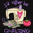 thumbnail image 3 of CafePress - I'd Rather Be Quilting Women's Dark T Shirt - Women's Traditional Fit Dark T-Shirt, 3 of 4